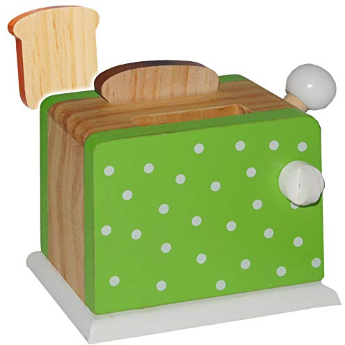 alles-meine.de GmbH 3 TLG. Set Toaster mit 2 Toastscheiben - Holz Spiel Küche Zubehör Deko/Toastscheiben