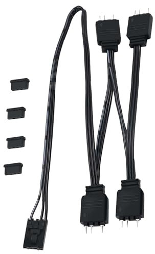GMBYLBY Cable adaptador de iluminación para ventilador, cable adaptador de 5 V y 3 pines a placas base, cable divisor para computadora HDLL120