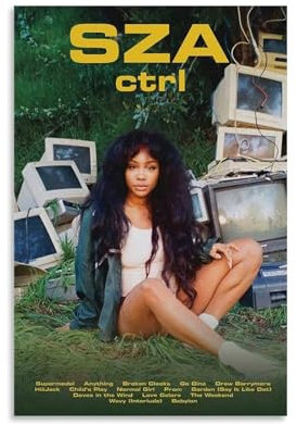 RUILBJM Sza Ctrl (12) Poster, ästhetische Dekoration, Wohnzimmer, modern, Familienschlafzimmer, Schlafzimmer, Wohnzimmer, Wandkunst, Dekoration, Poster, 30 x 45 cm, ungerahmt