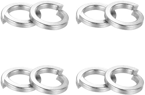PATIKIL 100 Pcs Split Lock Washer, M4 Spring Lock Washer 304 Stainless Steel Lock Washers Assortment Kit for Screws Bolts, Silver