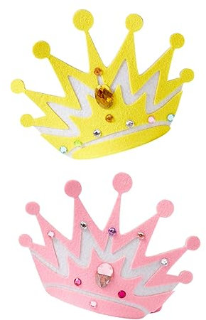 UPKOCH 2 Sätze Königin Krone selber machen Party für Partyhüte für Kinderkrone basteln für bastelmaterial für Diademe Bastelset Kronenhüte basteln Nicht gewebt