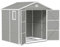 Outsunny 8 x 6ft Plastic Garden Storage Shed with Foundation Kit, Polypropylene Outdoor Storage Tool House with Ventilation Slots and Lockable Door, Light Grey