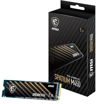 MSI SPATIUM M450 PCIe 4.0 NVMe M.2 1TB V1 Internal SSD HD4853