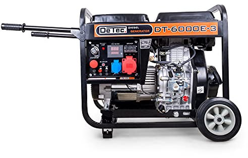 Diesel Stromerzeuger 5,5kW 230V & 400V | Notstromaggregat mit E-Start und Seilzug | 3-Phasen Dieselaggregat 5500W | Stromgenerator Starkstromm