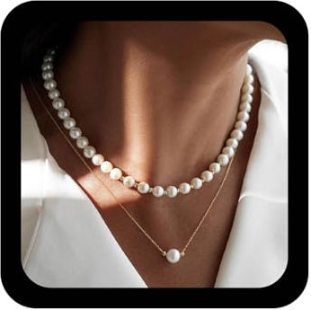 Enautoabs Collana Di Perle A Strati Bohémien Collane A Catena Gioielli Per Le Donne