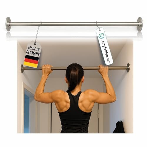 Barre de traction Active Peak® en acier inoxydable pour montage mural – Barre de traction sur mesure jusqu'à 150 cm – Avec matériel de fixation inclus – Idéale pour les couloirs, appartements, colocat