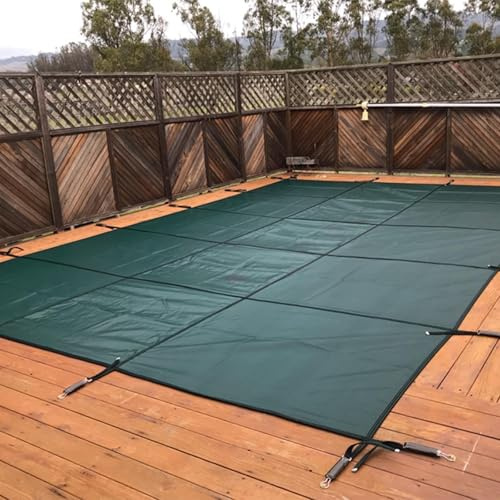 LZMZMQ Cubierta de Seguridad para Piscina Cubiertas Rectangulares para Piscinas Elevadas, Cubiertas De Seguridad para Piscinas Enterradas con Red De Seguridad(4X8m/13.1X26.2ft)