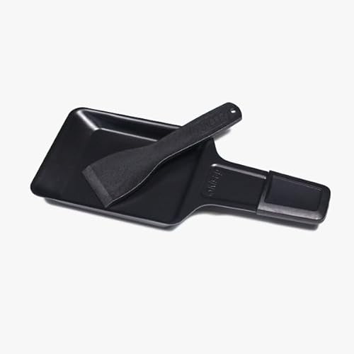Kisag Raclette Pfännchen, Karbonstahl mit ILAG® Antihaftbeschichtung, inkl. Raclette Spatel, PTFE‑ & PFAS‑frei, 9 × 20 cm, spülmaschinengeeignete Raclette Pfanne, Schwarz