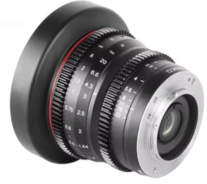 8 mm T2.9 M4/3 Cine-Objektiv, kompatibel mit Olympus | Mini Prime, geringe Verzerrung, MFT-Halterung, passend for Kinokameras