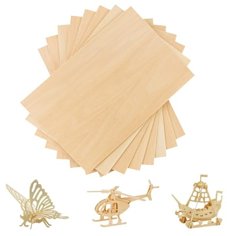 VELAJA 20 Pannelli in Compensato per Hobby Creativi, Tavole di Legno 200x100x1.5mm - Compensato Grezzo per Modellismo, Progetti Fai da Te, Incisione Laser, Decorazione
