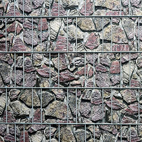 zaun|zu Bedruckter Sichtschutz mit hochwertig bedrucktem Motiv Naturstein in Stein-Optik | moderner Motivdruck | Garten-Deko | Sichtschutzstreifen Rolle | Vlies | Windschutz 2,5m x 2,0m
