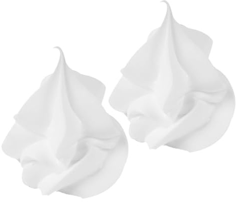 FOMIYES Künstliche Eiscreme Dekoration 2 Stück Cremige Sahne Toppings 5cm aus Robustem Klebstoff Realistische Milchtee und Dessert Deko für Küchenspielzeug und Selbstgemacht Projekte