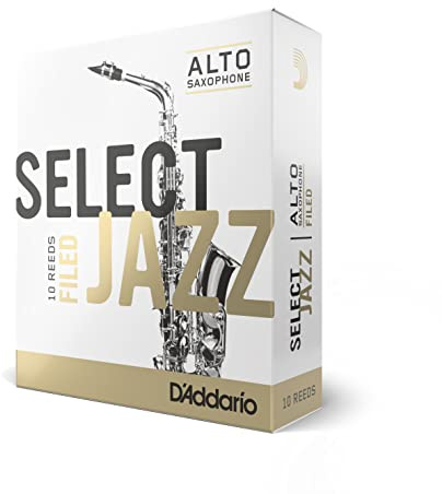 D'Addario Rico Filed Medium 4 Strength Select Jazz Reed for Alto Sax (Pack of 10)