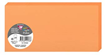 Clairefontaine 12536C Packung mit 25 Doppelkarten, gefaltet, 210g, in Format DL, 106 x 213mm, Clementine