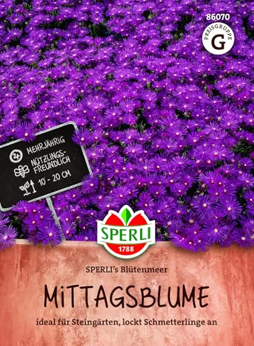 Sperli Mittagsblumensamen SPERLI's Blütenmeer 86070, Blumensaat | Purpurner Blütenteppich, 10–20 cm, für Steingärten Kübel, heiße trockene Standorte, lila Blüten, Blumenwiese
