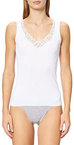 CALIDA Feminin Sense Tank-Top Damen, V-Ausschnitt, aus 100% extrafeiner Baumwolle, Feinripp, verstellbare Träger, naht- und saumfrei