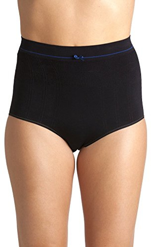 Camille Womens Two Pack Black Seam Free High Waist Shapewear Control Briefs