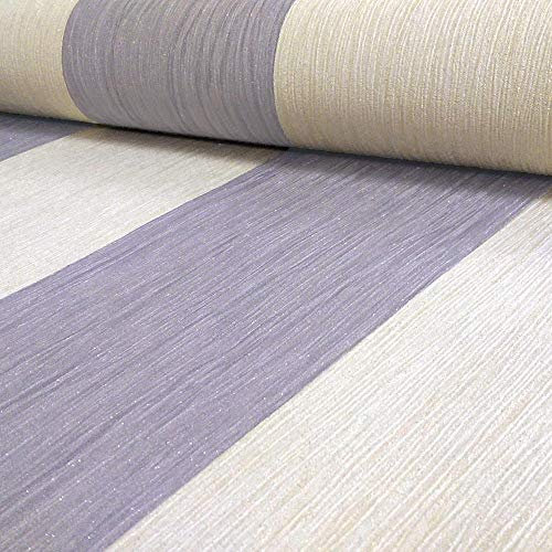 DEBONA Crystal Stripe Pattern Stripe Textured Glitter Vinyl Wallpaper (Ivory Silver 9013)