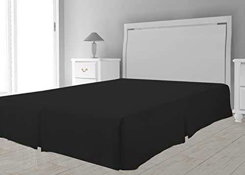 Soleil d'ocre Intemporel Cache sommier Microfibre, Polyester, Noir, 140x190 cm