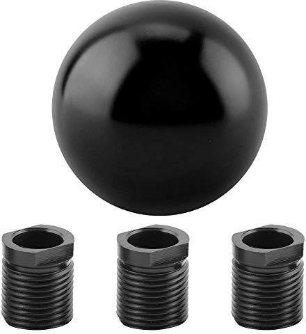 Qiilu Schaltknauf, Auto Universal-Schaltknauf Schaltkopf Runde Kugelform(Schwarz)