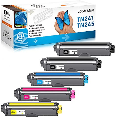 LOSMANN 5X Toner Kompatibel Brother TN-241 TN-245 für Brother HL-3140CW HL-3142CW HL-3150CDN HL-3150CDW HL-3152CDW HL-3170CDW HL-3172CDW DCP-9015CDW DCP-9020CDW DCP-9022CDW MFC-9130CW MFC-9140CDN
