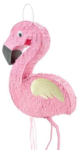 Piñata 55x25x8cm Flamingo - Party Dekoration zum Befüllen - Partyspiele für Kindergeburtstag Geburtstag Mädchen Party Tierparty Hawaiiparty - Geburtstagsdeko Partydeko & Partyzubehör - Rosa