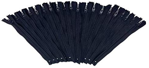 E-Goal 20 pezzi 55 cm cerniere per cucitura in nylon per sarti, estremità chiusa (nero)