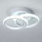 EIDISUNY LED Ceiling Light 2 Rings Cool White 6000K 22W Chandelier Modern Creative Design Ceiling Lamp for Corridor Office Bedroom Living Room kitchen lights ceiling light (White)