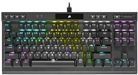 Corsair K70 RGB TKL Clavier Gaming Optique-Mécanique Champion Series (Switchs Optiques-Mécaniques OPX RGB, Châssis en Aluminium Résistant, Éclairage RGB par Touche, Câble USB Type-C Amovible) Noir