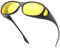 Nachtsichtbrille für Männer und Frauen, polarisierte Tag- und Nachtsicherheits-Sonnenbrille, übergroßer Schild, umlaufend, passend für Korrektionsbrillen, blendfreie, kratzfeste Brille, gelbe Gläser