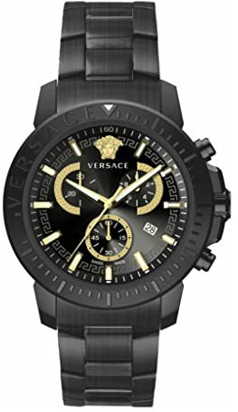 Versace Chrono Herrenuhren VE2E00621, schwarz, Neue Chrono