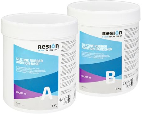 RESION - Härte: 15 Shore A flexibel - Flüssiges Silikon Gießgummi - Abformmasse für Formenbau und Kreative Projekte - 2KG