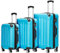 BEIBYE 2048 Zwillingsrollen 3 TLG. Reisekofferset Koffer Kofferset Trolley Trolleys Hartschale in 14 Farben (Türkis)