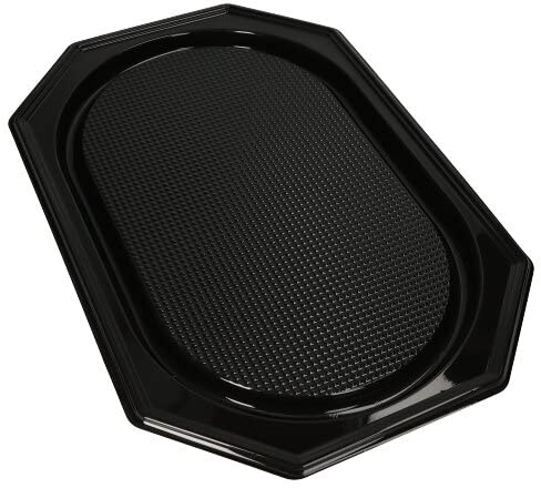 100 Servierplatten, PET 55 x 36 cm schwarz Partyplatte