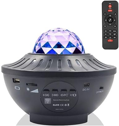 ISMMIK Galaxy Projector Light Star Projector: Ocean Wave LED Night Light for Kids | Lamp for Bedroom with Remote Control 10 Colors Music Bluetooth Speaker Timer for Baby Adults Home Room Decor