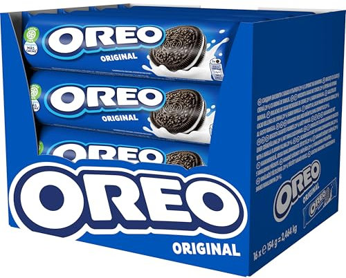 Oreo Original Galletas de Cacao Rellenas de Crema Sabor Vainilla 154g - Pack de 16