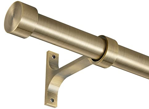 Lwiiom Gardinenstangen in Antik-Bronze für Fenster, 71,1 bis 121,9 cm, 2,5 cm, verstellbare Gardinenstangen mit Aluminium-Endkappe und Halterungen für Raumteiler, Schlafzimmer, Wohnzimmer, Küche, Bad