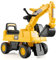 DREAMADE Pelleteuse Enfants 1-3 Ans,Jouet Excavateur Enfant avec Espace de Rangement,Tractopelle Enfant avec Bras à Angle Réglable (Pelleteuse)