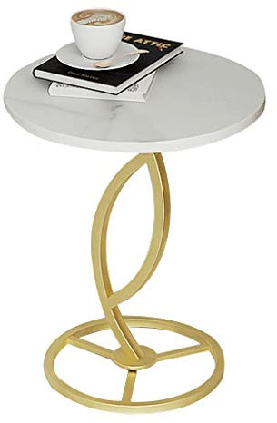 KITCISSL Beistelltisch Rund Nachtkästchen Modern, Beistelltisch Rund Outdoor Wohnzimmer Living Style Stylischer Nachtschrank Ecktisch Nachttische für Balkon Terrasse Büro (Color : Gold B)
