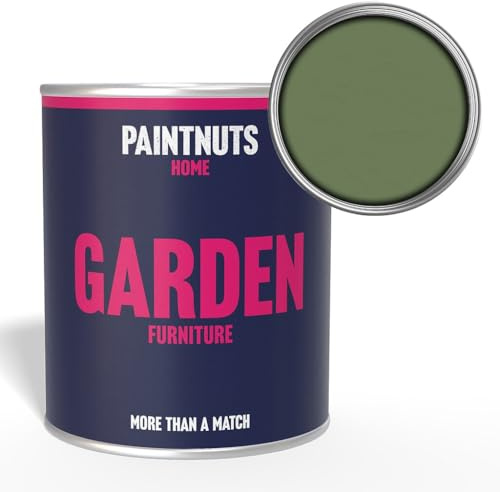 Paintnuts Garden Furniture Paint - RAL-6011 - RESEDA GREEN Matt 1 Litre Tin
