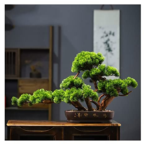 Künstliche Topfpflanzen im chinesischen Stil, Simulation Willkommen, Kiefer, Bonsai, Veranda, Zypresse, Kiefernbaum-Ornamente