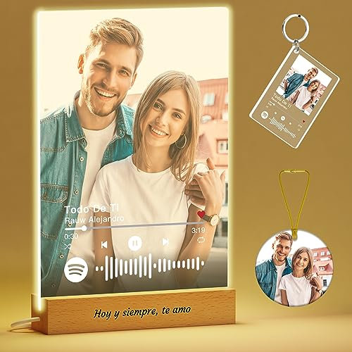 Voryusmer Placa Spotify Personalizada - Lampara Spotify, Regalos Personalizados Novios, Novia, Navidad, Aniversario, Cumpleaños