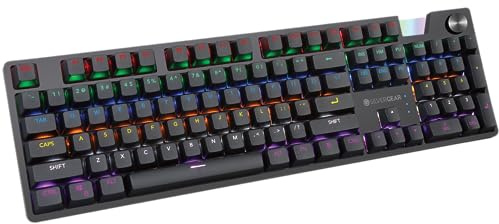 Silvergear® Gaming Tastatur Mechanisch | USB Kabel & LED | PC Beleuchtung mit RGB-LEDs | Anti-Ghosting | Plexiglas-Display - Schwarz