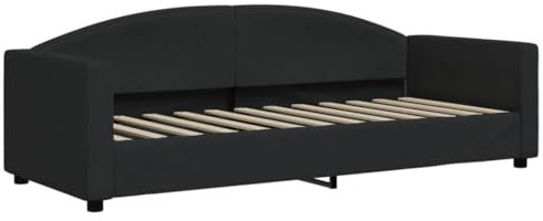 vidaXL Tagesbett, Gästebett 2-in-1, Sofabett Schlafsofa für Schlafzimmer Wohnzimmer, Bettsofa Sofa, Modernes Design, Schwarz 80x200cm Stoff