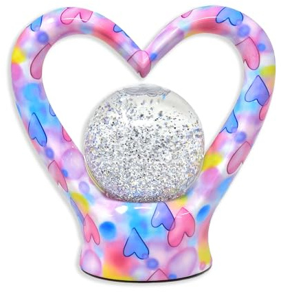 The Leonardo Collection Heart Shaped Night Light Lamp Multiple Hearts Glitter Orb USB/Battery Operated