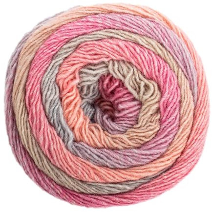 Frida's Wollhaus Pro Lana 150 g Diamant Stricken Häkeln Farbverlaufswolle Multicolorgarn Wolle 15 Farben (93 | Rosa-apricot-grau)