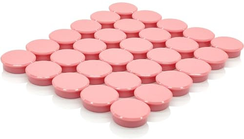 ZDZBLX Fridge Magnets, 30 Pack Strong Magnet Small Magnets Whiteboard Magnets Heavy Duty Magnets Mini Round Magnets Fridge Magnets for Adults Magnets for Whiteboard, Crafts, Fridge,Notice Board (Pink)