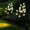 Solarlampen für Außen Garten, 2 Stück 16 LED Solar Zweige Aussen, Solar Simulations Baum Licht, Solarleuchte Gartenleuchten mit Stern Dekoration für Terrasse Patio Balkon Deko - Warmes Weiß