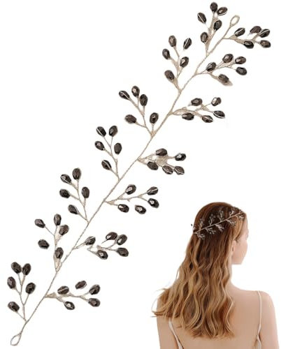 FAIRYGATE Haarschmuck Damen Hochzeit Haarband Haar Rebe Kristall Stirnband Braut Strass Kopfschmuck Haarreifen für Frauen und Mädchen 4707