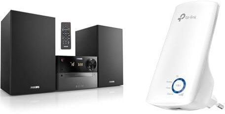 Philips M4505/12 Mini Stereoanlage mit Bluetooth & TP-Link TL-WA850RE WLAN Verstärker Repeater